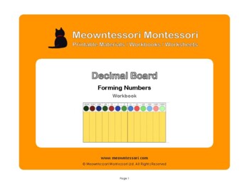 Preview of Montessori Decimal Board (Forming Quantity) Workbook