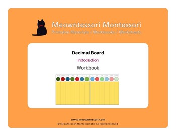 Preview of Montessori Decimal Board (Introduction) Workbook
