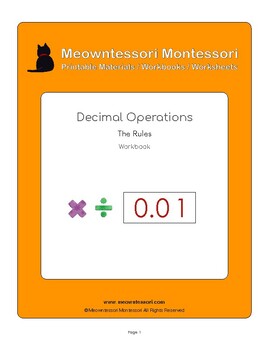 Preview of Montessori Decimal Multiplication and Division (The Rules) Workbook