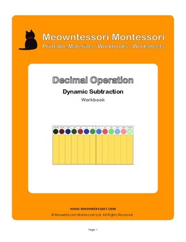Preview of Montessori Decimal Operation (Dynamic Subtraction) Workbook