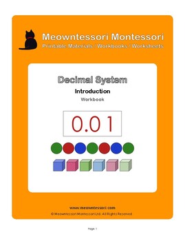 Preview of Montessori Decimal System (Introduction) Workbook