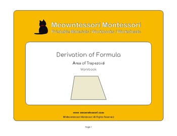 Preview of Montessori Derivation of Formula: Area of Trapezoid Workbook