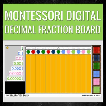 Preview of Montessori Digital Decimal Fraction Board | Distance Learning | PowerPoint Slide