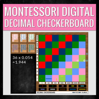 Preview of Montessori Digital Decimal Fraction Checkerboard | Google Slides