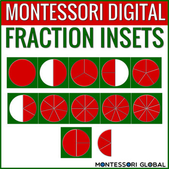 Preview of Montessori | Digital Fraction Insets | Google Slides | Distance Learning