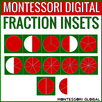 Preview of Montessori | Digital Fraction Insets | PowerPoint Slides | Distance Learning