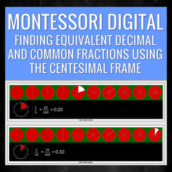 Preview of Montessori Digital Fractions Circles and Centesimal Frame | Google Slides