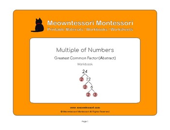 Preview of Montessori Divisibility of Numbers (Abstract Search for GCF) Workbook
