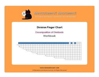 Preview of Montessori Division Finger Chart (Decomposition of Dividends) Workbook
