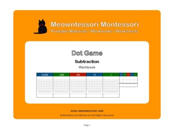 Preview of Montessori Dot Game Subtraction Workbook