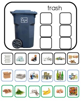 Preview of Montessori Earth Day Sorting- Recycle, Compost, Trash
