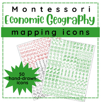 Preview of Montessori Economic Geography Mapping Icons