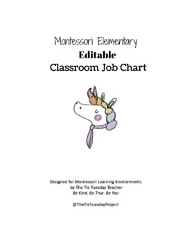 Preview of Montessori Editable Job Chart
