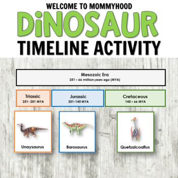 Preview of Montessori Elementary Activities: Dinosaur Timeline Sorting Mesozoic era