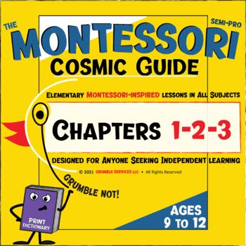 Preview of Cosmic GUIDE BUNDLE: Elementary Montessori Math help Language Materials CH.1-2-3
