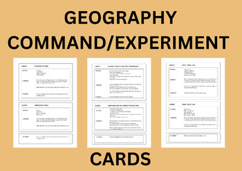 Preview of Montessori Elementary Geography Command/Experiment Cards