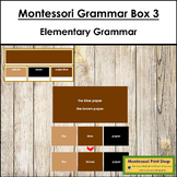 Montessori Elementary Grammar Box 3 - Adjectives