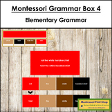 Montessori Elementary Grammar Box 4 - Verbs