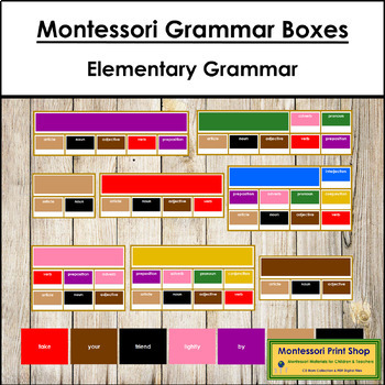 Preview of Montessori Elementary Grammar Boxes 2 - 9  Bundle
