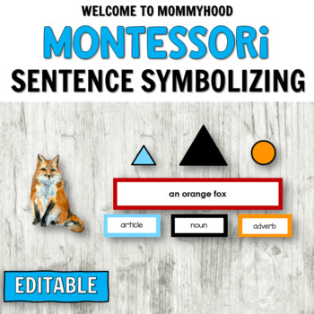 Preview of Montessori Elementary Grammar: Winter Forest Animal Sentence Symbolizing