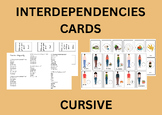 Montessori Elementary Interdependencies Cards - Cursive