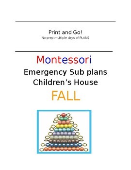 Preview of Montessori Emergency Sub Plans