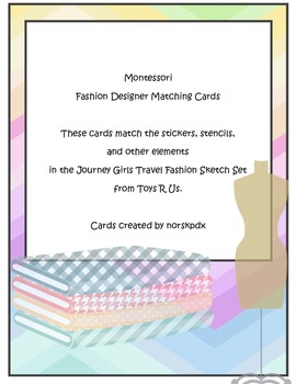 Preview of Montessori English Fashion Designer Matching Cards