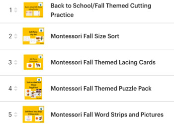 Preview of Montessori Fall Printable Bundle