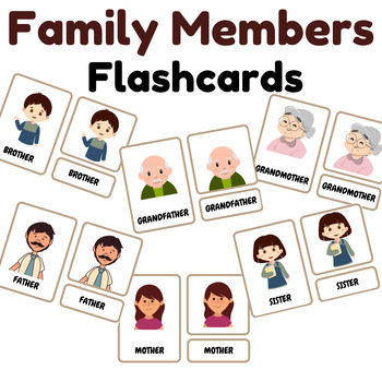 Preview of Montessori Family Members Flashcards: Explore Relationships and Bonds