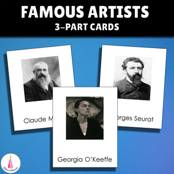 Preview of Famous Artists Montessori 3-part Cards
