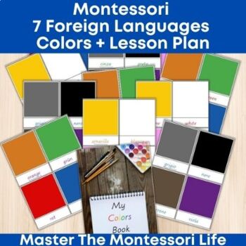 Preview of Montessori Foreign Languages Colors Bundle + Lesson Plan