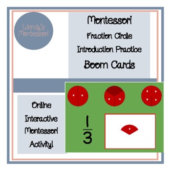 Preview of Montessori Fraction Circles Introduction Practice Boom Cards
