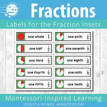 Preview of Label the Fraction Insets with Montessori Labels for Free