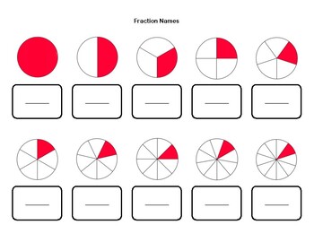 Preview of Montessori Fraction Nomenclature Worksheet