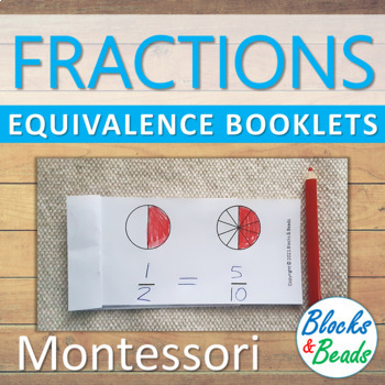 Preview of Montessori: Fractions Equivalence Booklets