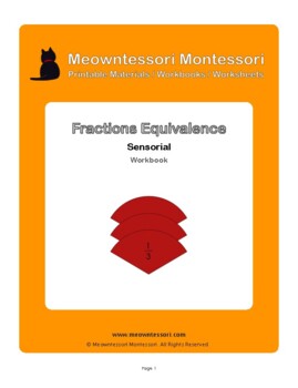 Preview of Montessori Fractions Equivalency (Sensorial) Workbook