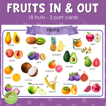 Preview of Montessori Fruits Inside and Outside 3 Part Cards