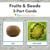 Montessori Fruits & Seeds 3-Part Cards