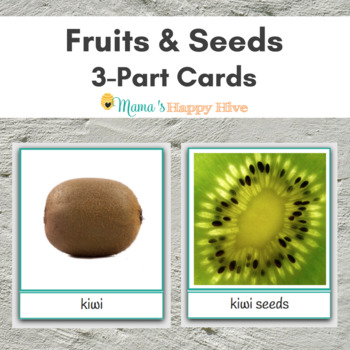 Preview of Montessori Fruits & Seeds 3-Part Cards