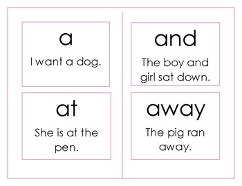 Preview of Montessori Sight Words 45 words sentences story prompt picture writing centers