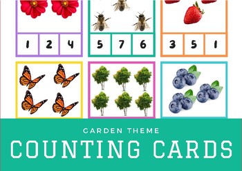 Preview of Montessori Garden Counting Clip Cards