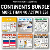 Montessori Geography Bundle: Continents with flags, maps, 