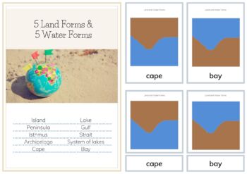 Preview of Montessori Geography - Land & Water Forms