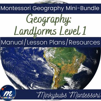 Preview of Montessori Geography Manual Land and Water Forms Lessons Cards Booklets Bundle