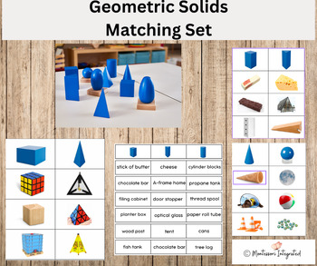 Preview of Montessori Geometric Solids: 3-D Shapes to Real Life Images