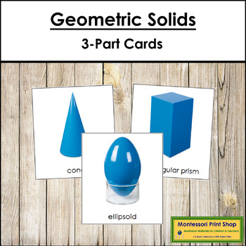 Preview of Montessori Geometric Solids 3-Part Cards - Primary Geometry