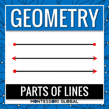 Preview of Montessori Geometry | Parts of Lines | PowerPoint | Boom Cards™ | Printables