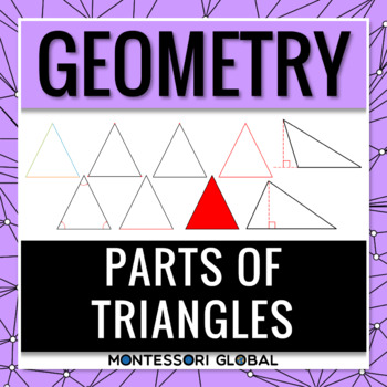 Preview of Montessori Geometry | Parts of Triangles | PowerPoint | Boom Cards™ | Printables
