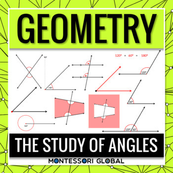 Preview of Montessori Geometry Study of Angles | Google Slides | Boom Cards | Printables