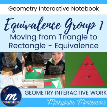 Preview of Montessori Geometry Triangle Rectangle Interactive Notebook Equivalence Group 1